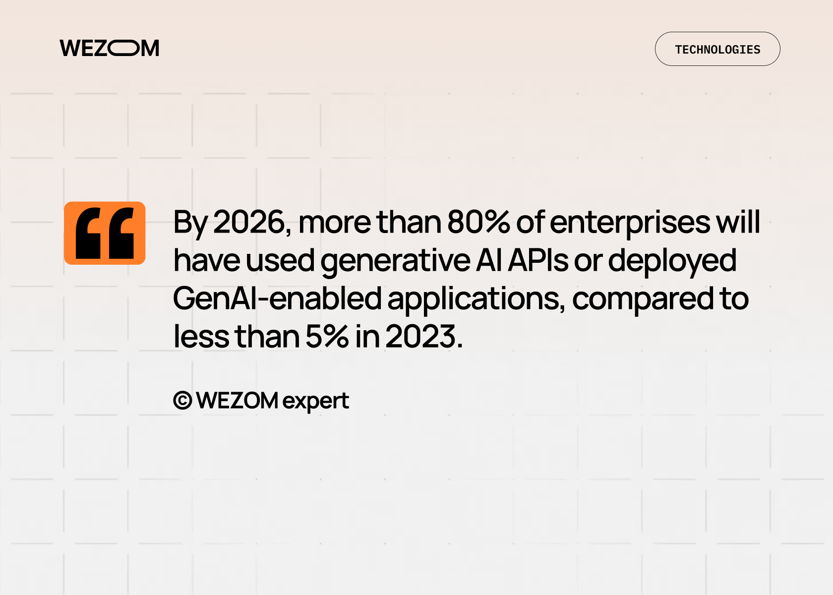 Enterprise technology investments outlook showing rapid adoption of generative AI APIs and GenAI-enabled applications by 2026 across the tech sector
